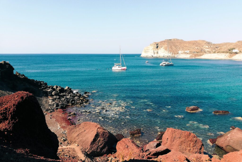 Red Beach auf Insel Santorini